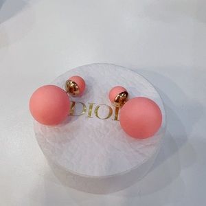 Dior Pink Matte Tribales Stud Earrings